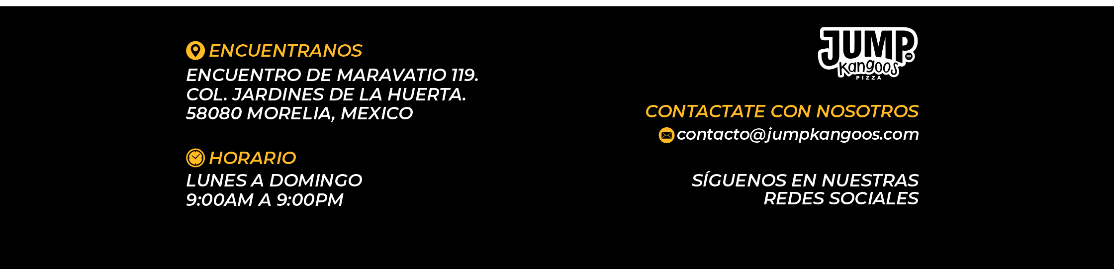 Contacto y redes Jump Kangoos